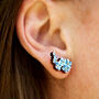 Inky Forget Me Not Birch Climber Stud Earrings, thumbnail 7 of 12