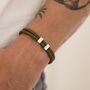 Men's Cord And Silver Fingerprint Family Bracelet, thumbnail 1 of 7