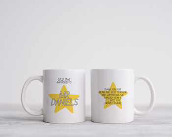 Gold Star Awarded To Personalised Teacher Mug, 2 of 3