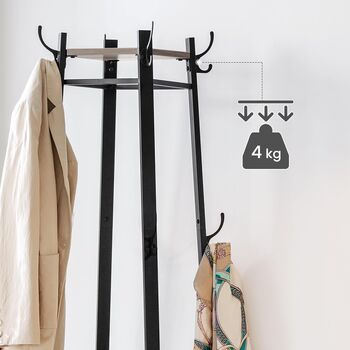 Coat Stand Coat Rack Coat Tree With Hooks And Shelves, 5 of 8