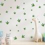 New! Green Dinosaur Footprints Removable Wall Stickers, thumbnail 2 of 5