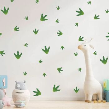 New! Green Dinosaur Footprints Removable Wall Stickers, 2 of 5
