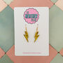 Gold Lightning Bolt Earrings Small And Large, thumbnail 5 of 8