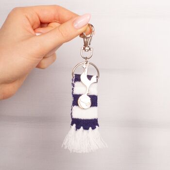 Tottenham Hotspur Blue Scarf And Cockerel Backpack Hanger, 2 of 5