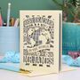Personalised Papercut Best Teacher In The World Card, thumbnail 1 of 7