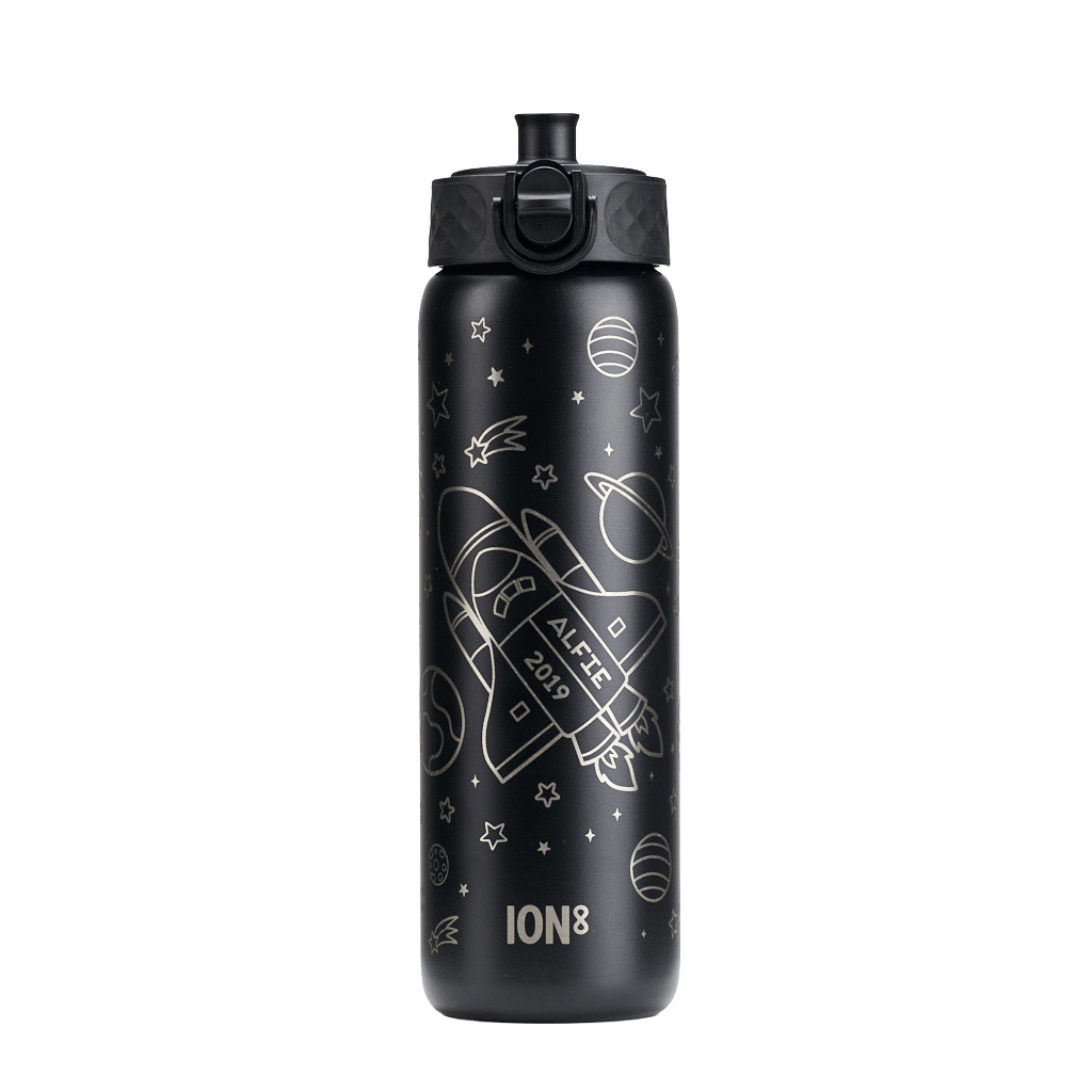 Personalised Space Rocket Children's School Ion8 Water Bottle, thumbnail 2 of 10