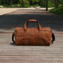 Stitched Detail Genuine Leather Holdall Vintage Look, thumbnail 9 of 9