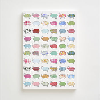 Colourful Sheep Pattern Notebook In A6 And A5 Size, 5 of 8