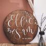 Circle Wooden Wedding Welcome Sign, thumbnail 1 of 3