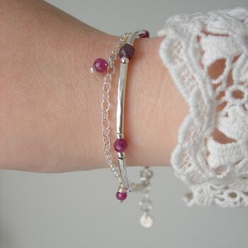 Ruby Gemstone Layered Bracelet, 2 of 5