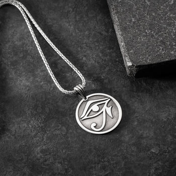Sterling Silver Eye Of Horus Necklace For Men, 6 of 8