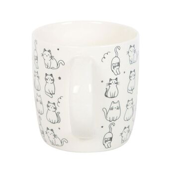 White Happy Cat Print Mug, 3 of 3