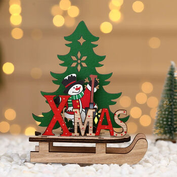 Diy Wooden Christmas Sled Ornament Decoration, 3 of 5