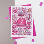 7th Birthday Card Cupcake Personalised, thumbnail 1 of 1