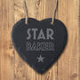 'Star Baker' Slate Heart Hanger, thumbnail 1 of 2