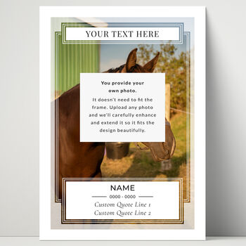 Personalised Pet Loss Horse Memorial Photo Print Wall Art, 2 of 5