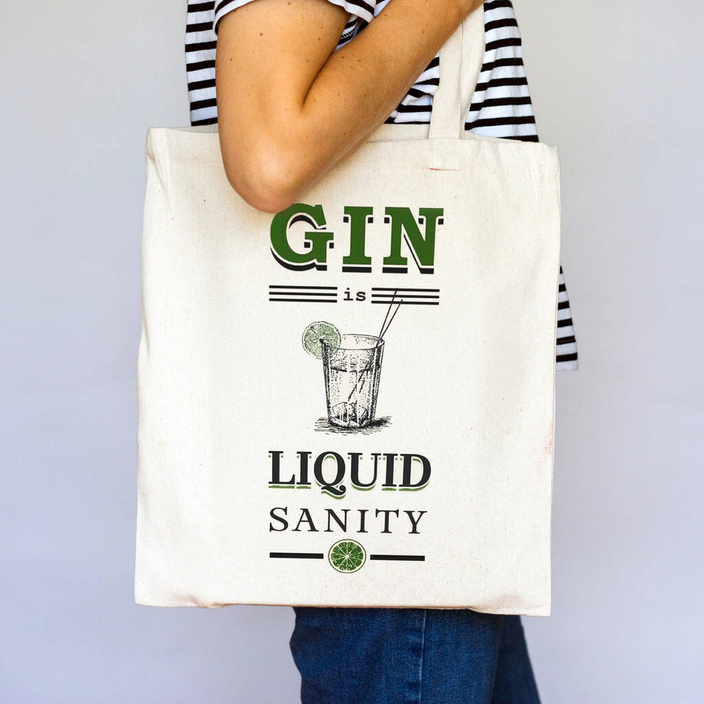 Funny Gin Quote Tote Bag, 1 of 3