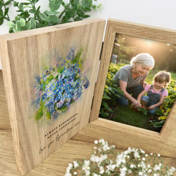 Personalised Forget Me Not Memorial Book Photo Frame, 2 of 6