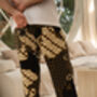 Men's Black Satin Batik Joggers, thumbnail 3 of 8