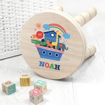 Personalised Noah's Ark Wooden Stool, 3 of 3