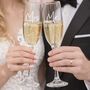 Personalised Anniversary Mr Or Mrs Champagne Flute Glass, thumbnail 1 of 4