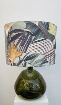 Olive 29cm Recycled Handmade Glass Table Lamp, 6 of 9