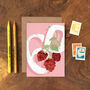 60th Birthday Illustrated Raspberry Card, thumbnail 1 of 2