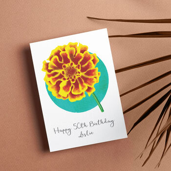Birth Flower Personalised Birthday Card, 3 of 5
