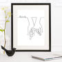 Mrs And Mrs Hands Together Wedding Print, thumbnail 1 of 7