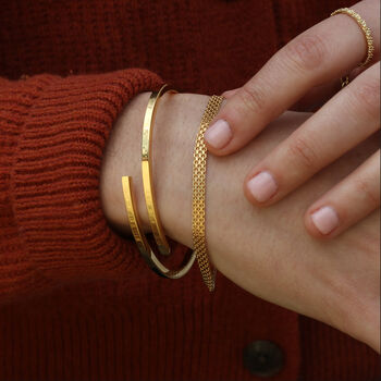 Personalised Sterling Silver Or Gold Open Bangle, 7 of 11