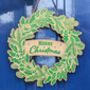 Screenprinted Foliage Wooden Christmas Wreath, thumbnail 7 of 7