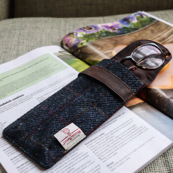 Personalised Harris Tweed And Leather Glasses Case, 3 of 10