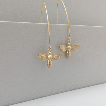 Gold Plated Bee Earrings, 4 of 6