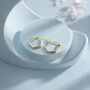 Sterling Silver Pentagon Shape Huggie Hoop Earrings, thumbnail 2 of 10
