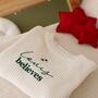 Personalised Name Believes Children's Christmas Knitted Jumper, thumbnail 4 of 6
