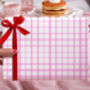 Three Sheets Of Pink Checkered Wrapping Paper, thumbnail 2 of 2