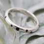 Starry Night Silver Scattered Blue Sapphires Ring, thumbnail 3 of 4
