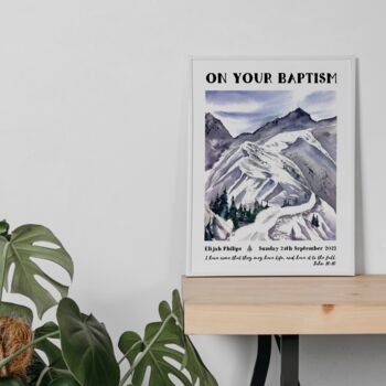 Personalised Baptism Mountains Print Baptism Gift, 4 of 5