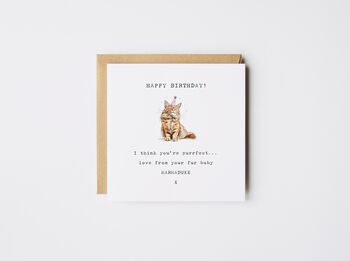 Personalised Birthday Fur Baby Tabby Card *Various Cat Breeds, 5 of 8