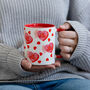 Love Yourself 'Time For Me' Retro Hearts Tea Coffee Mug, thumbnail 2 of 4
