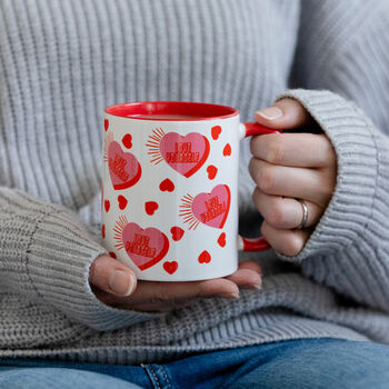 Love Yourself 'Time For Me' Retro Hearts Tea Coffee Mug, 2 of 4