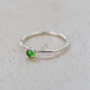 Sterling Silver Birthstone Stacking Ring, 7 of 12