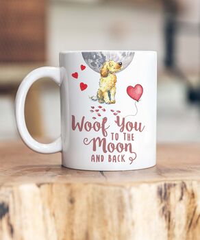 Dog Breed To The Moon Ceramic Mug, 2 of 11