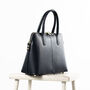 Black Structured Classic Ladies Leather Handbag, thumbnail 2 of 10