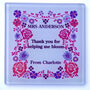 Personalised Teacher Glass Coaster Thank You For Helping Me Bloom, thumbnail 1 of 2