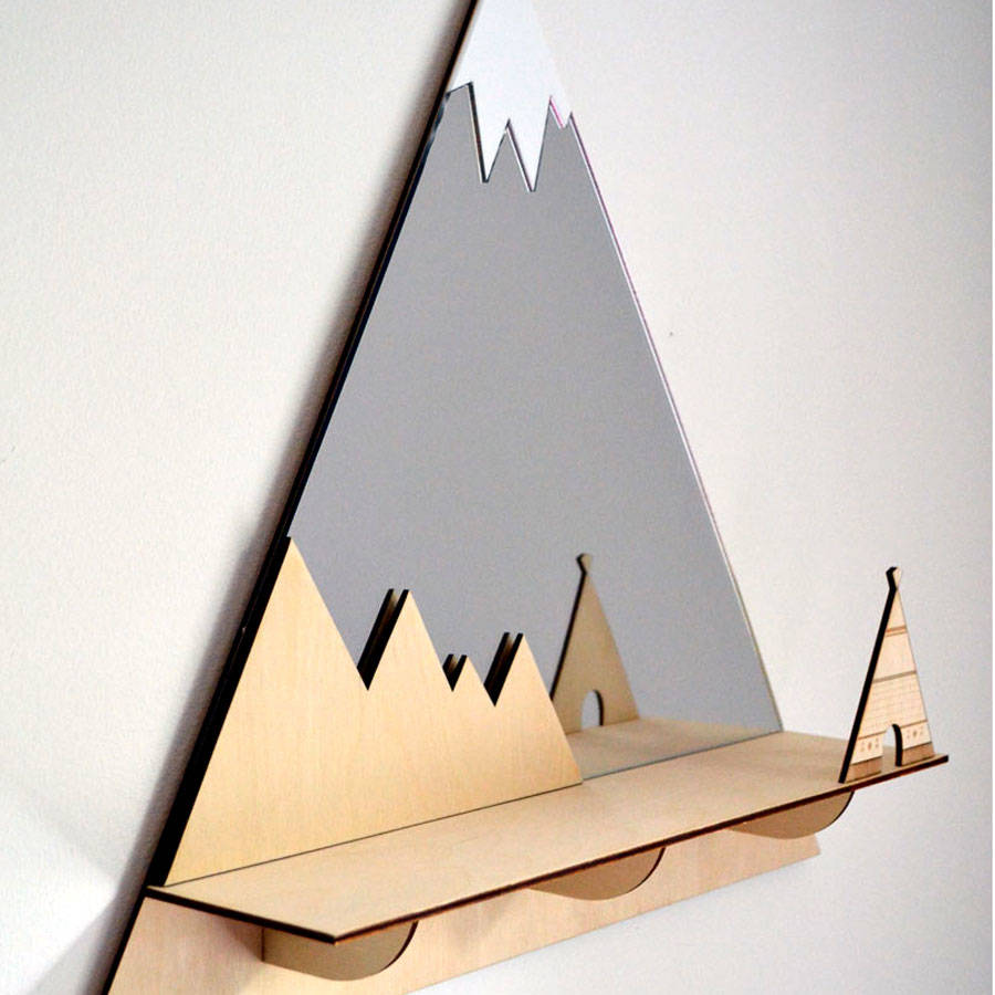 Tee Mountain Peak Decorative Mirror And Shelf By Push The Le Tee Mountain Peak Decorative Mirror And Shelf
