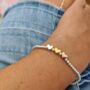 Sterling Silver Three Heart Beaded Stretch Bracelet, thumbnail 2 of 7