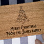 Personalised Christmas Tree Doormat Present For Family Home, thumbnail 2 of 2