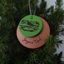 Personalised Christmas Bauble Engraved Leather, thumbnail 2 of 4