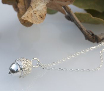 Sterling Silver Woodland Acorn Necklace, 2 of 8